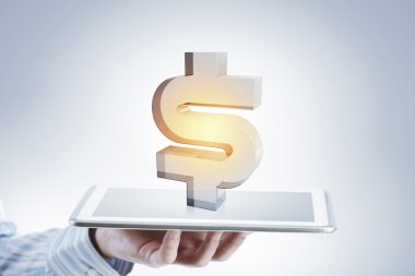 Tablet ekran Doları sembolü