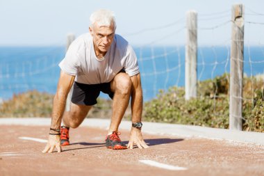 Runner yarış başlatmak hazırlanıyor