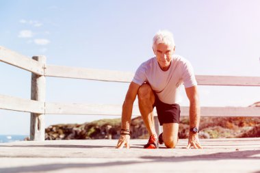 Runner yarış başlatmak hazırlanıyor