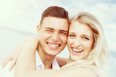 plaj romantik genç Çift