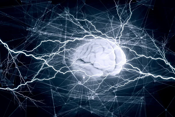 Ψηφιακή ανθρώπινος εγκέφαλος — Φωτογραφία Αρχείου