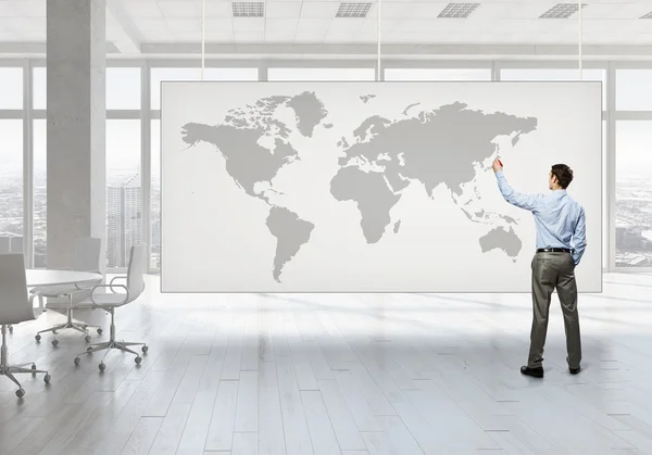 Businessman in top level office — Stock Photo, Image