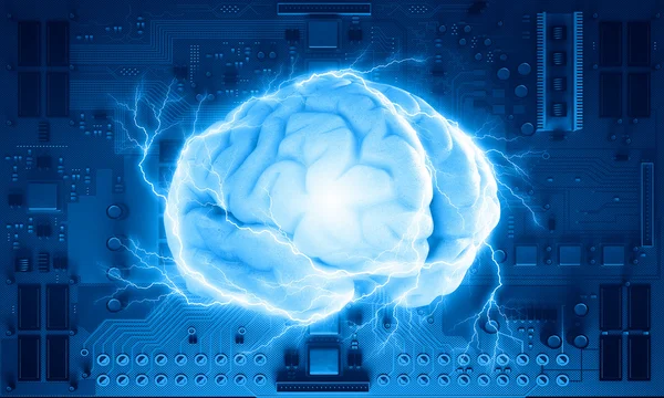 Cerebro humano digital — Foto de Stock