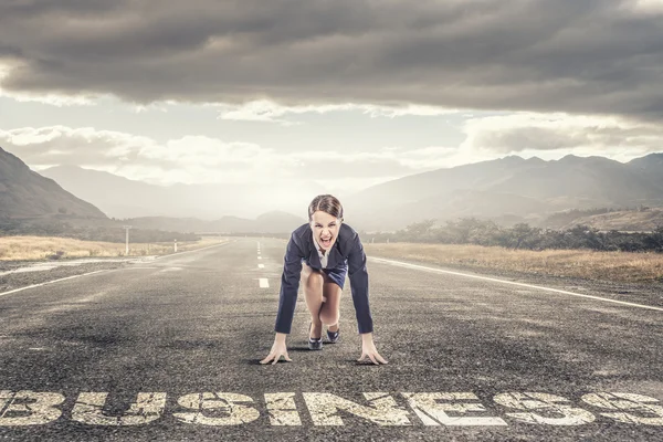 She is ready to challege it — Stock Photo, Image