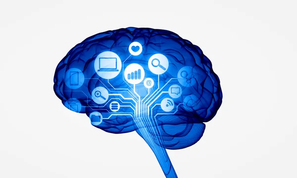 디지털 인간 두뇌 — 스톡 사진