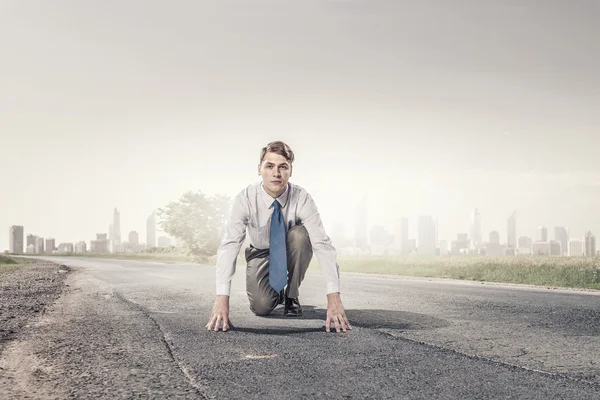 Han är fast besluten att vinna — Stockfoto