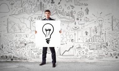 Fikirler ile işadamı gösteren banner