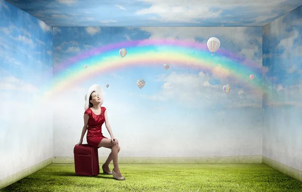 Woman in red — Stock Photo, Image