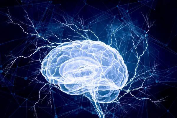 Ψηφιακή ανθρώπινος εγκέφαλος — Φωτογραφία Αρχείου