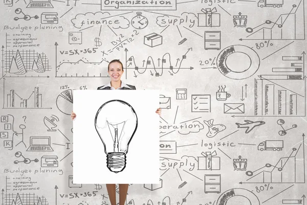 Woman presenting her idea — Stock Photo, Image