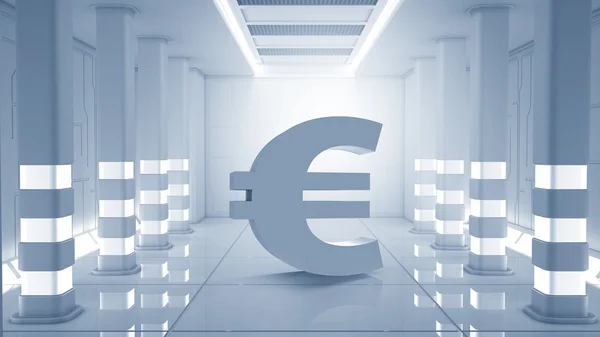 Virtual room with euro figure — Stock Photo, Image