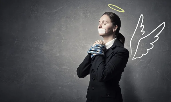 Woman praying for mercy — Stock Photo, Image