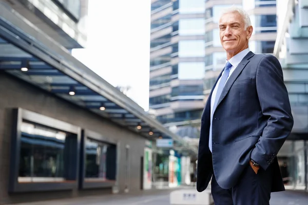 Portrait d'homme d'affaires confiant à l'extérieur — Photo