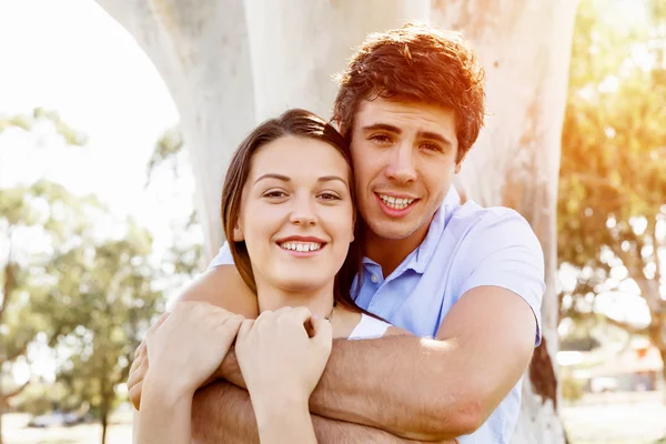 Young couple in the park Stock Image