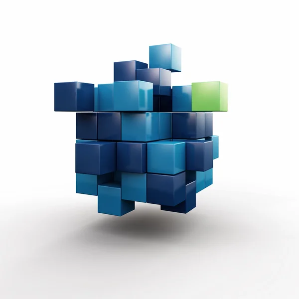 Figura cubo ad alta tecnologia — Foto Stock