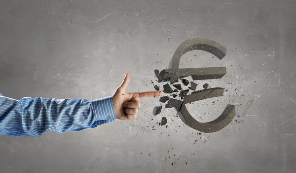 Euro currency fall concept — Stock Photo, Image