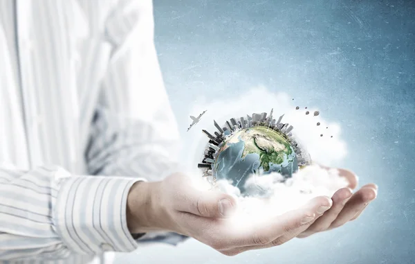 Future of our planet in your hands — Stock Photo, Image