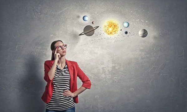 Student of astronomy faculty — Stock Photo, Image
