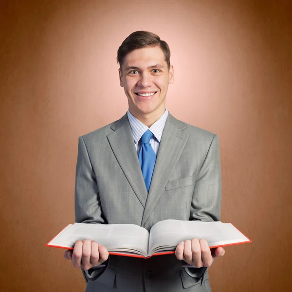 Man with opened book — Stock Photo, Image