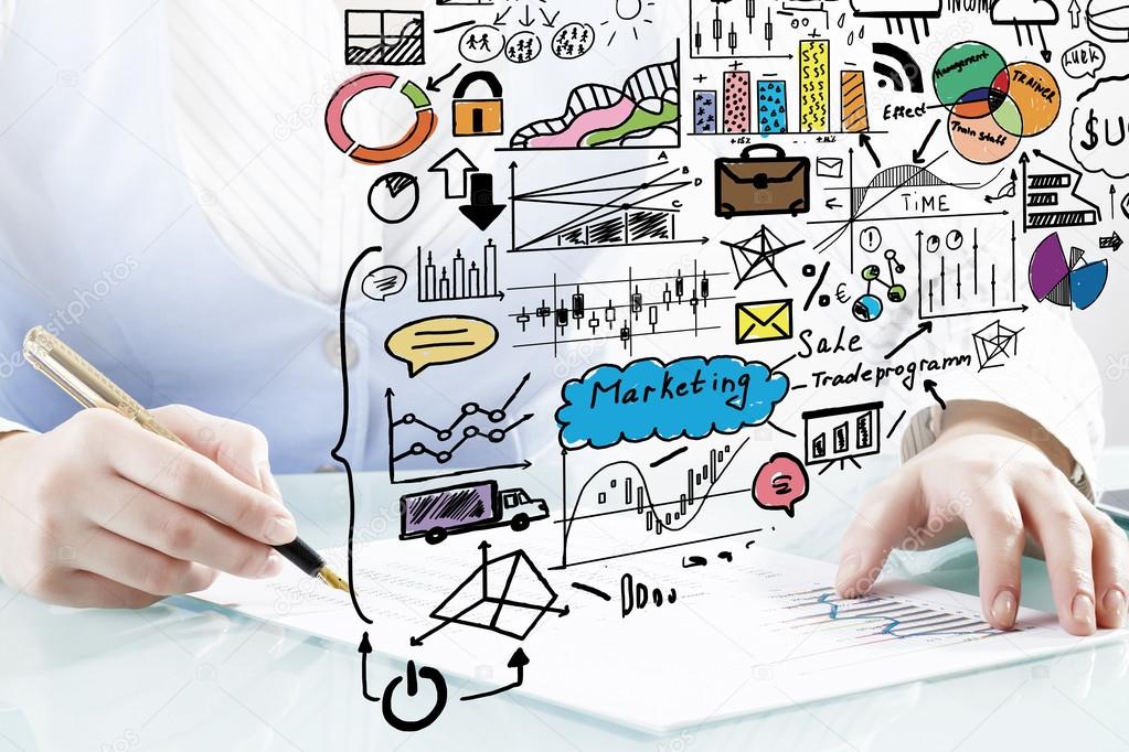 Businesswoman working at her desk