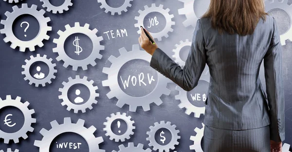 Vrouw voorstellende teamwerk concept — Stockfoto