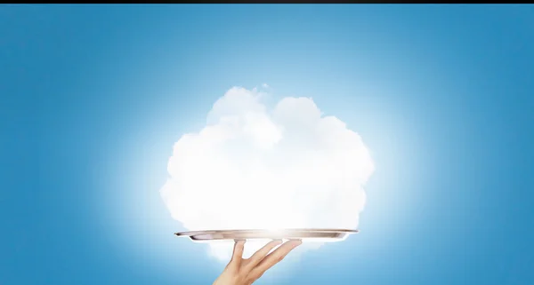 White cloud on tray — Stock Photo, Image