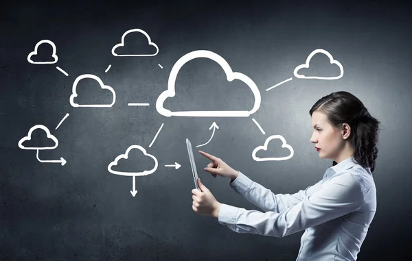 Cloud computing en verbinding concept — Stockfoto