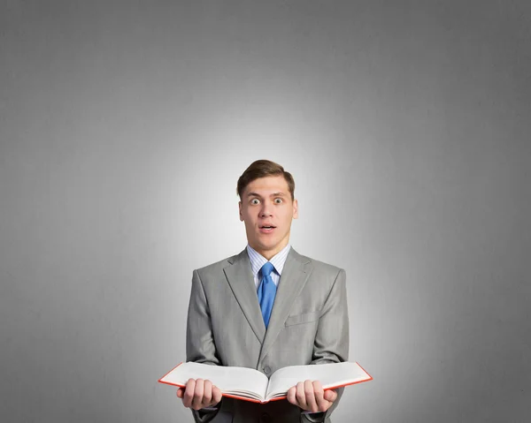 Man with opened book — Stock Photo, Image