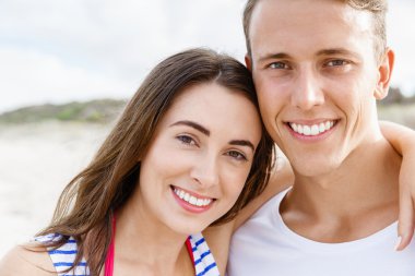 plaj romantik genç Çift