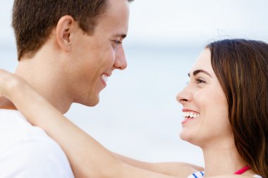 plaj romantik genç Çift