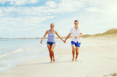 plaj romantik genç Çift