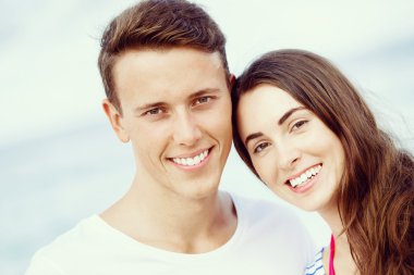 plaj romantik genç Çift