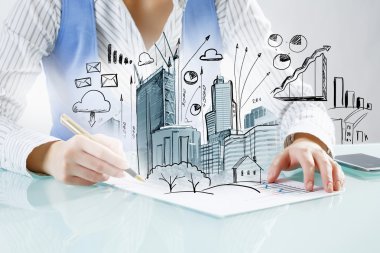 İş yerinde tasarımcı mimar