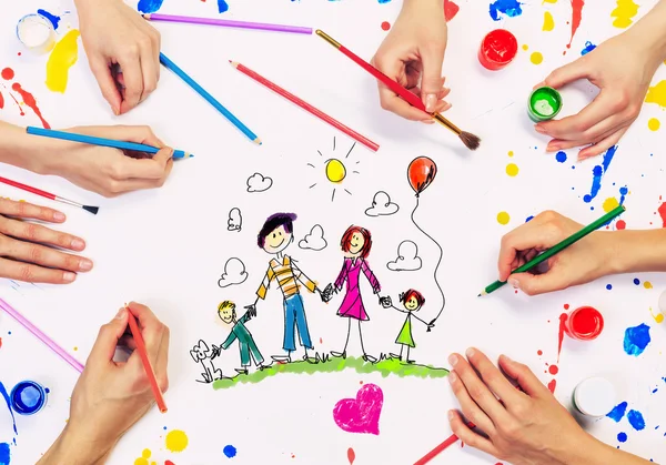 Draw your family — Stock Photo, Image