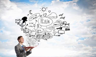 İşadamı ile açık kitap