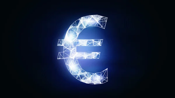 Графічний значок символ євро з відображенням — стокове фото