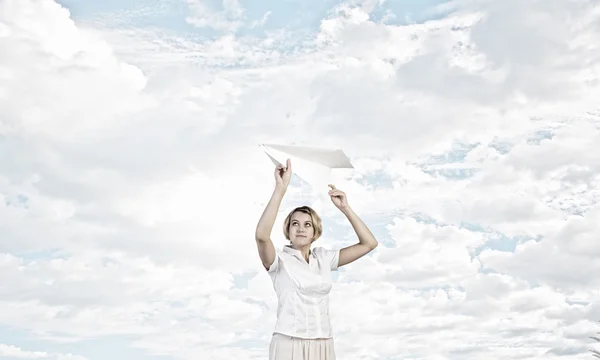 She is adult but still feeling playful — Stock Photo, Image