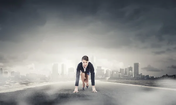 She is ready to run this race — Stock Photo, Image