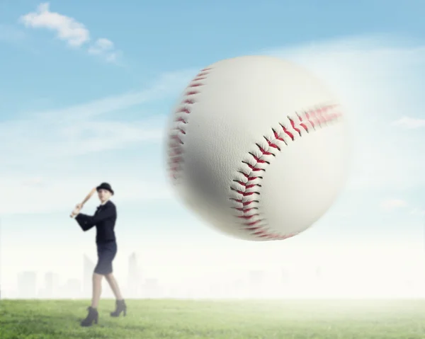 Treinamento de meninas de beisebol — Fotografia de Stock