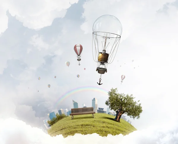 Air balloon in summer sky — Stock Photo, Image