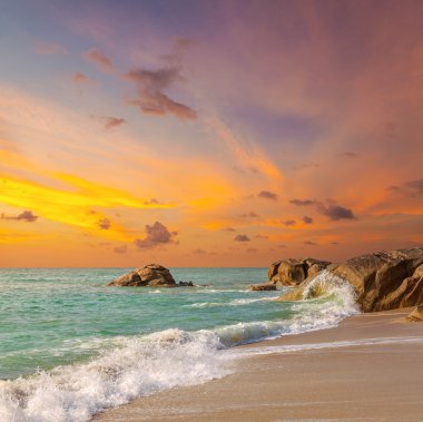 Lamai beach Sunrise. Samui Adası. Tayland.