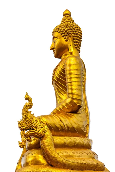 Golden Buddha on a white background. — Stock Photo, Image