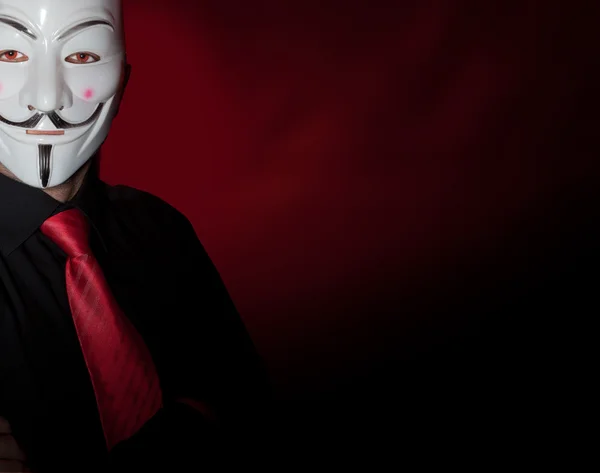 Anonymous mask man hacker — Stock Photo, Image