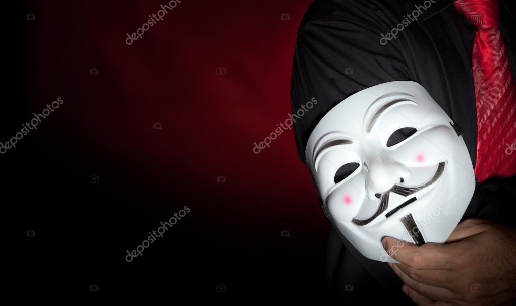 Anonymous mask and red neck tie – Stock Editorial Photo © namsilat #56476471 Anonymous mask and red neck tie – Stock Editorial Photo © namsilat #56476471