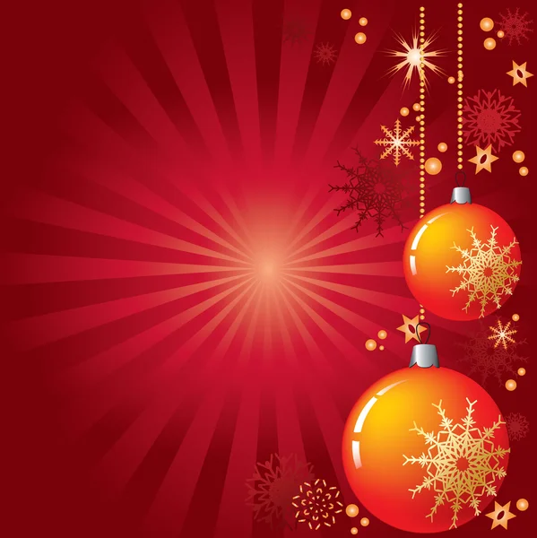 Kerstmis achtergrond met ballen Vectorbeelden