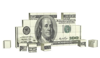 Bulmaca elemanları banknot dolar ile