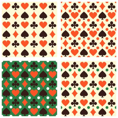 İskambil sym ile vektör sorunsuz arka planlar topluluğu