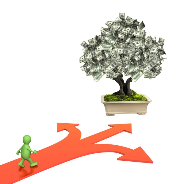 Money tree with dollar banknotes — Stock Image Money tree with dollar banknotes Stock Image