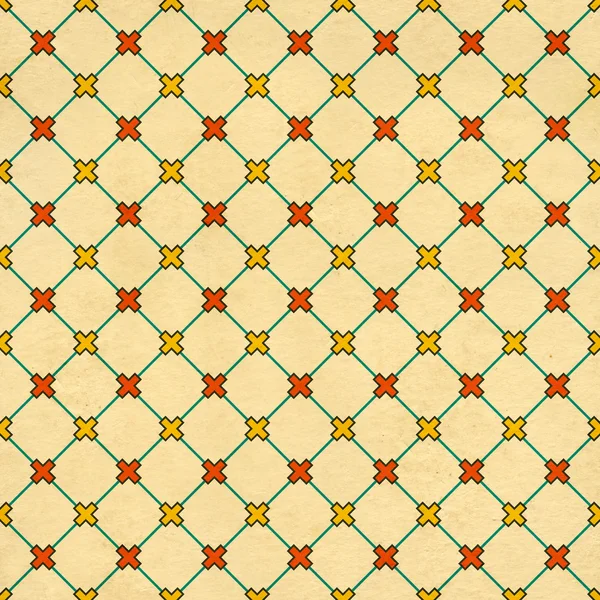 Безшовна текстура старого паперу з геометричним орнаментом — стокове фото