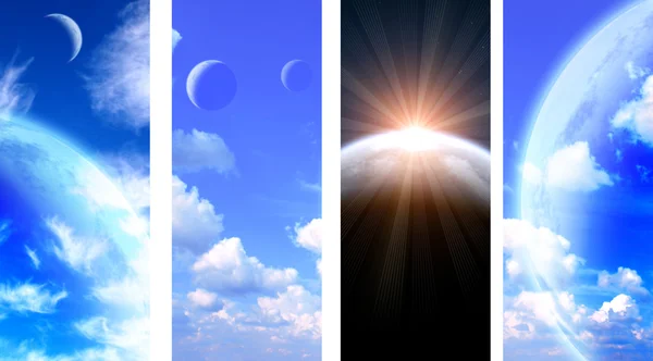 Collection of space banners — Stock Photo, Image